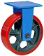 Сверхбольшегрузное полиуретановое колесо 150 мм, 1500 кг (площадка, неповоротное, шарикоподшипник - 2016F