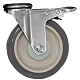 Аппаратное колесо 125 мм (под болт 12 мм, пов., тормоз, сер. термопл.рез., двойн шарикоп)